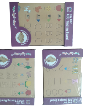 Hilife Wooden Tracing Board Combo – ABC, 123 & Hindi Vowels